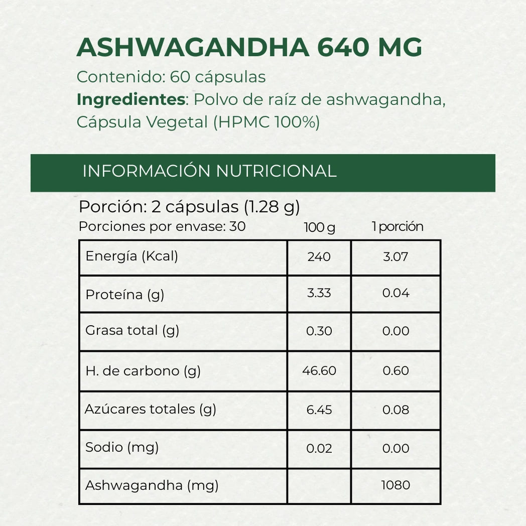Ashwagandha 60 cápsulas
