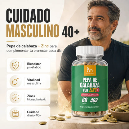 Pepa de Calabaza Micropulverizado + Zinc 60 cápsulas
