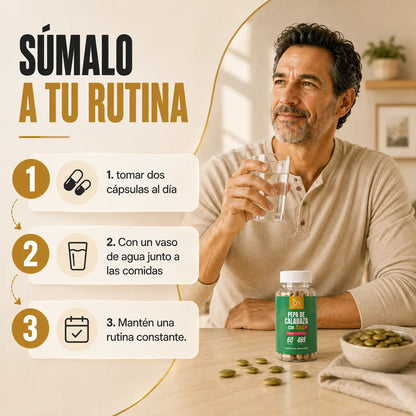 Pepa de Calabaza Micropulverizado + Zinc 60 cápsulas