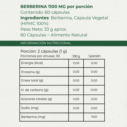 Información Nutricional Berberina 