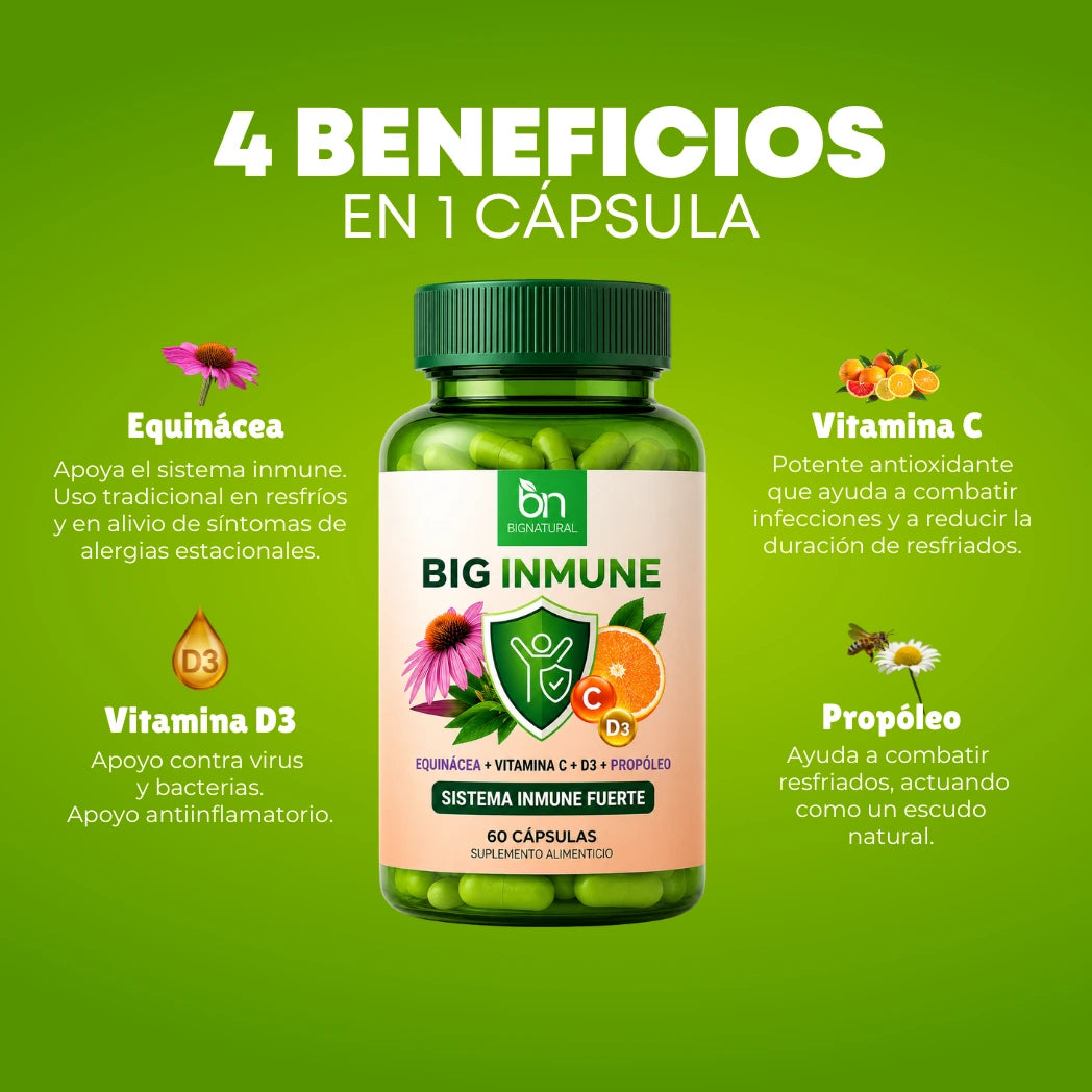 BIG INMUNE Equinácea + Vitamina C + Propóleo + Vitamina D3