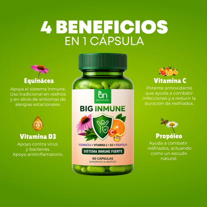 BIG INMUNE Equinácea + Vitamina C + Propóleo + Vitamina D3