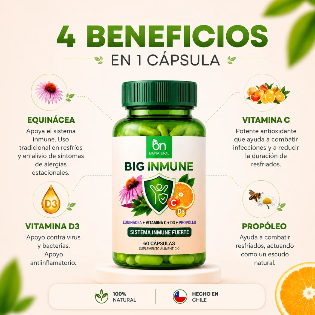 BIG INMUNE Equinácea + Vitamina C + Propóleo + Vitamina D3