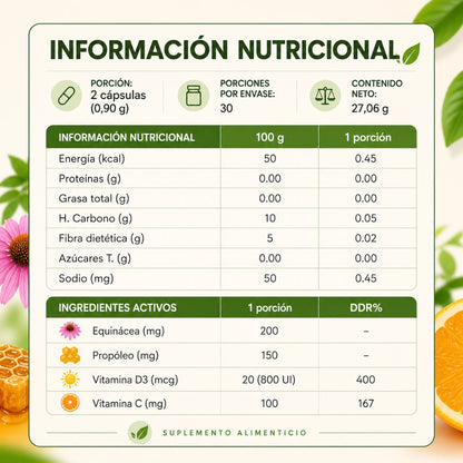 BIG INMUNE Equinácea + Vitamina C + Propóleo + Vitamina D3