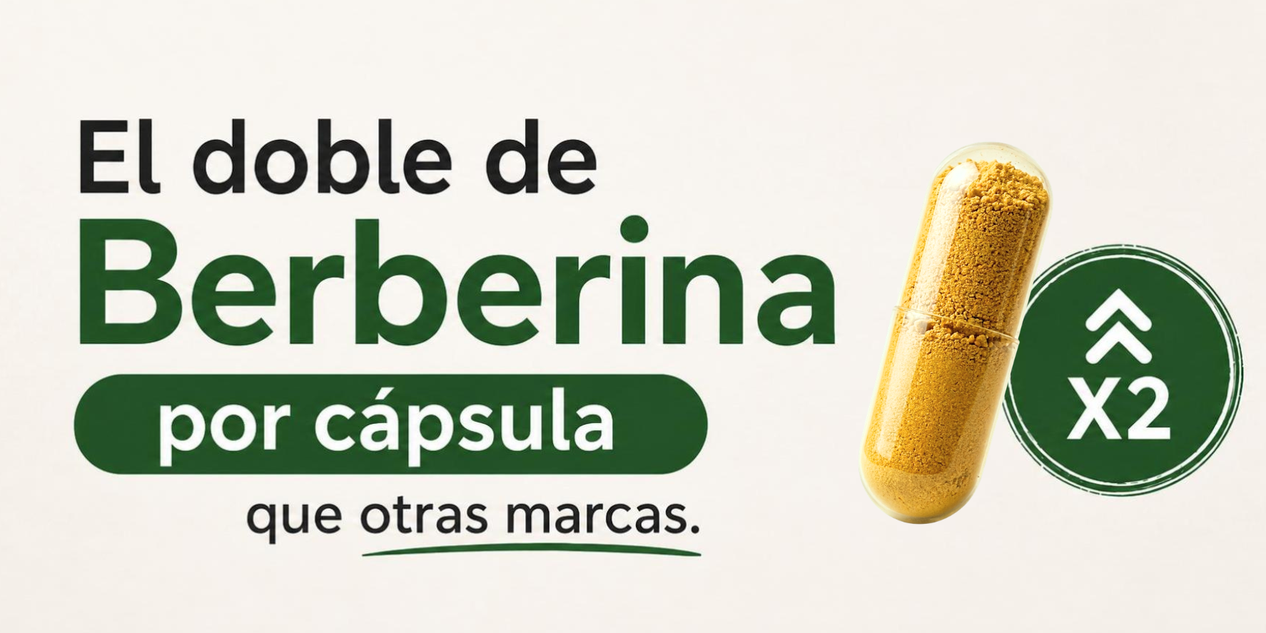 El doble de Berberina por cápsula que otras marcas
