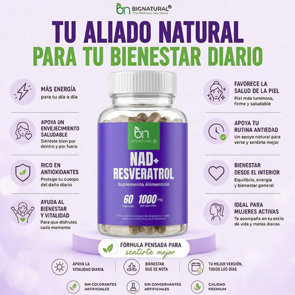 beneficios nad+ resveratrol bignatural
